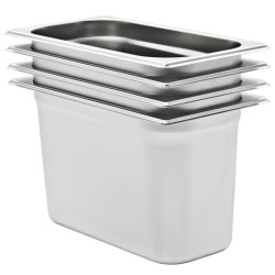 Recipientes gastronorm 4 pcs gn 1/3 200 mm aço inoxidável
