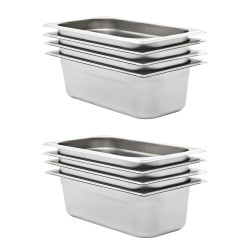 Recipientes gastronorm 8 pcs gn 1/3 100 mm aço inoxidável
