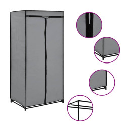 Roupeiro 75x50x160 cm cinzento