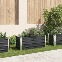 Canteiro elevado jardim aço galvanizado 100x40x45 cm antracite