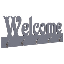 Cabide de parede welcome 74x29,5 cm cinzento