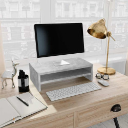 Suporte para monitor derivados de madeira cinzento cimento