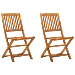 Cadeiras de jardim dobráveis 2 pcs madeira acácia maciça