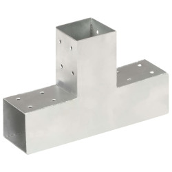 Base para poste em forma de t 71x71 mm metal galvanizado