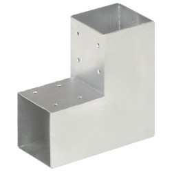 Base para poste em forma de l 91x91 mm metal galvanizado