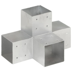 Base para poste em forma de x 101x101 mm metal galvanizado