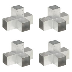 Bases para poste em forma de x 4 pcs 91x91 mm metal galvanizado