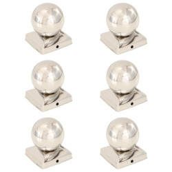 Tampas em globo p/ postes vedação 6 pcs aço inoxidável 91x91mm