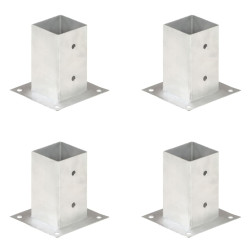 Suportes para postes 4 pcs metal galvanizado 81 mm