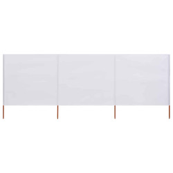 Para-vento com 3 painéis 400x80 cm tecido branco areia