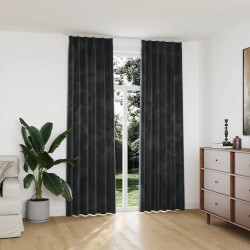 Cortinas blackout com ganchos 2 pcs 140x245 cm veludo antracite