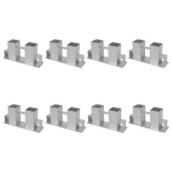 Auxiliares de empilhamento de lenha 8 pcs aço prateado