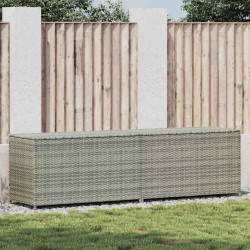 Caixa de arrumação para jardim 200x50x60 cm vime PE cinzento