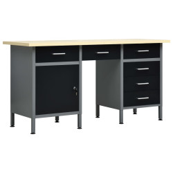 Bancada de trabalho 160x60x85 cm aço preto