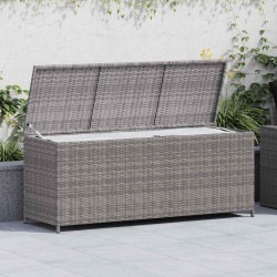 Caixa de arrumação para jardim 150x50x60 cm vime PE cinzento