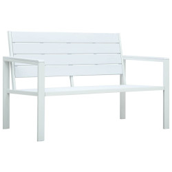 Banco de jardim 120 cm pead aspeto de madeira branco
