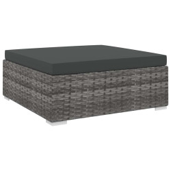 Apoio de pés seccional c/ almofadão 1 PC vime PE cinzento