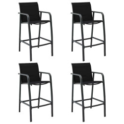 Cadeiras de bar para jardim 4 pcs textilene preto