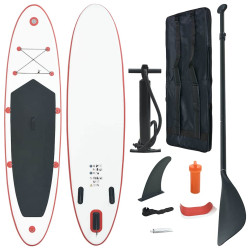 Prancha de paddle sup insuflável vermelho e branco
