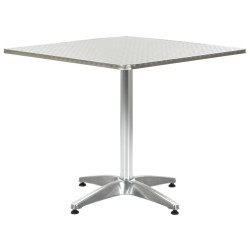 Mesa de jardim 80x80x70 cm alumínio prateado