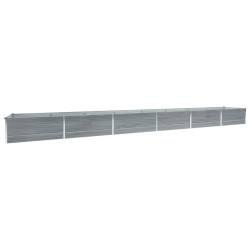 Canteiro elevado jardim aço galvanizado 600x80x45 cm cinzento