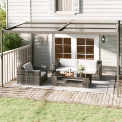 Gazebo com telhado 4x3x2,5 m alumínio e aço antracite