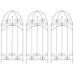 Suportes plantas trepadeiras 3 pcs 40x100 cm ferro preto