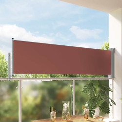 Toldo lateral retrátil para pátio 80x300 cm castanho