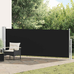 Toldo lateral retrátil para pátio 140x500 cm preto