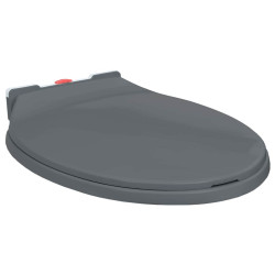 Tampo sanita oval fecho suave e remoção rápida cinzento