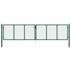 Portão de jardim em tela de aço 400x75 cm verde