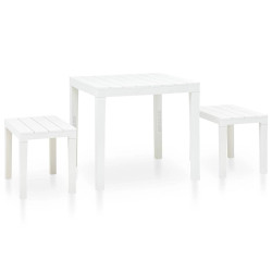 Mesa de jardim com 2 bancos plástico branco