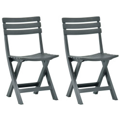 Cadeiras de jardim dobráveis 2 pcs plástico verde