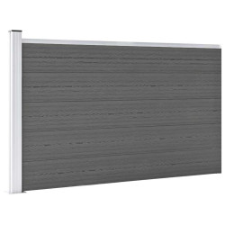 Painel de vedação para jardim 175x105 cm wpc cinzento