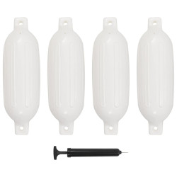 Para-choques para barco 4 pcs 58,5x16,5 cm PVC branco