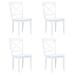 Cadeiras de jantar 4 pcs madeira de seringueira maciça branco