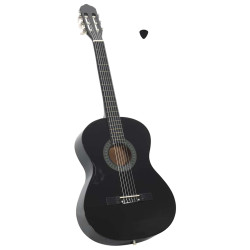 Guitarra clássica para iniciantes 4/4 39" madeira tilia preto
