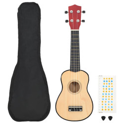 Conjunto ukulele soprano infantil c/ saco madeira escura 21"