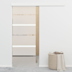 Porta deslizante batente suave vidro esg/alumínio 76x205 cm