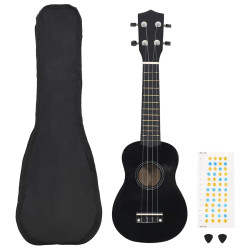 Conjunto ukulele soprano infantil com saco 23" preto