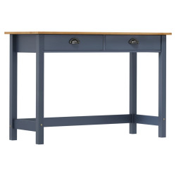 Mesa consola hill c/ 2 gavetas 110x45x74cm pinho maciço cinza