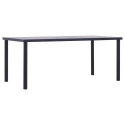 Mesa de jantar 180x90x75 cm MDF preto e cinzento cimento