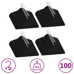 100 Pcs conjunto de cabides antiderrapantes veludo preto