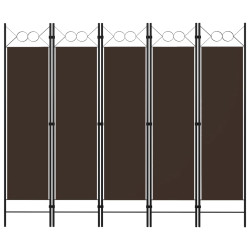 Divisória de quarto com 5 painéis 200x180 cm castanho