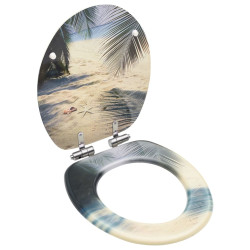 Assento de sanita com tampa de fecho suave MDF design praia