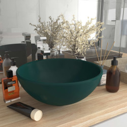 Lavatório wc luxuoso redondo 32,5x14cm cerâmica verde mate