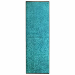 Tapete de porta lavável 60x180 cm azul ciano