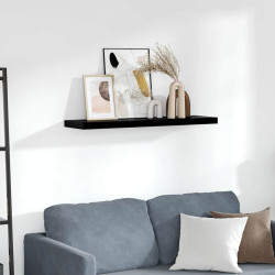 Prateleira de parede suspensa 90x23,5x3,8 cm MDF preto