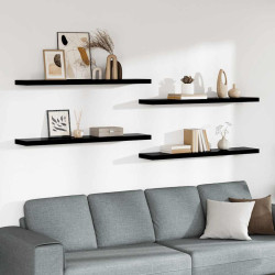 Prateleiras de parede suspensas 4 pcs 120x23,5x3,8cm MDF preto