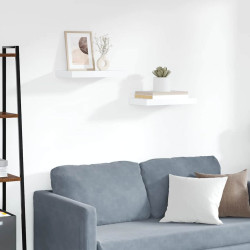 Prateleiras de parede suspensas 2 pcs 40x23,5x3,8cm MDF branco